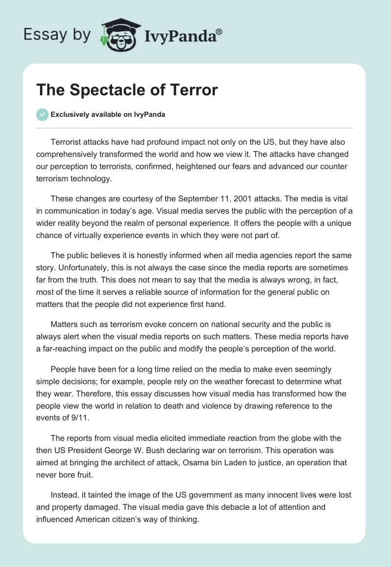 The Spectacle of Terror. Page 1