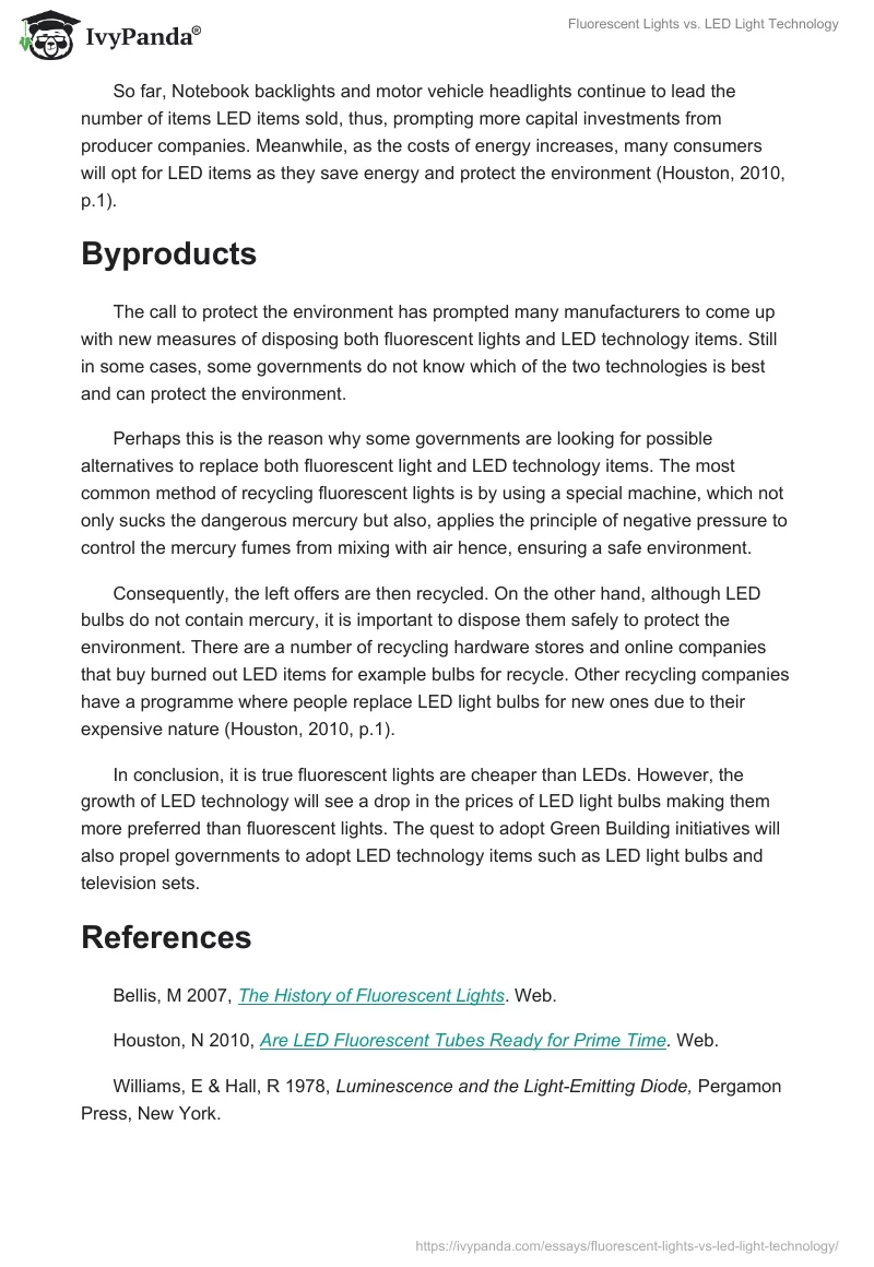 Fluorescent Lights vs. LED Light Technology. Page 3