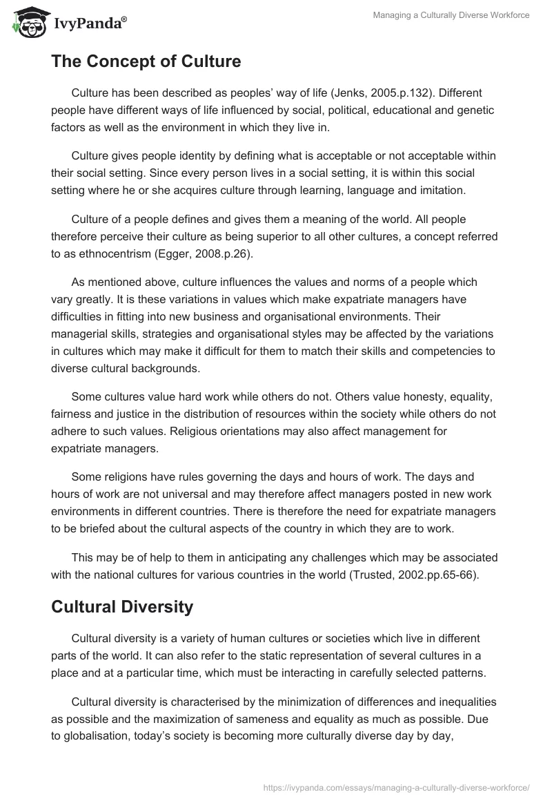 Managing a Culturally Diverse Workforce. Page 3