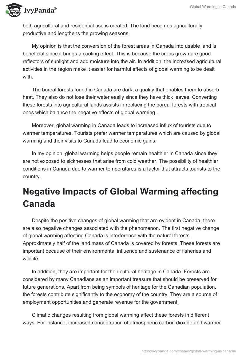 Global Warming in Canada. Page 3