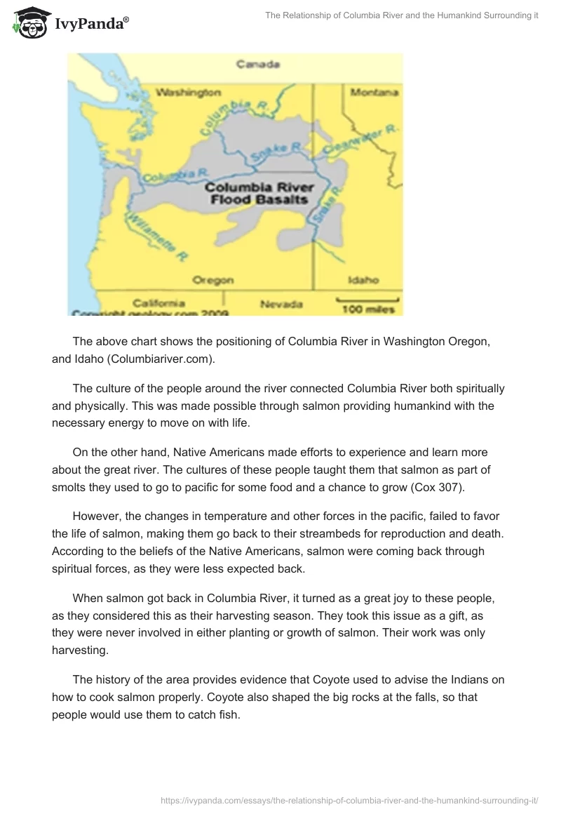 The Relationship of Columbia River and the Humankind Surrounding it. Page 2