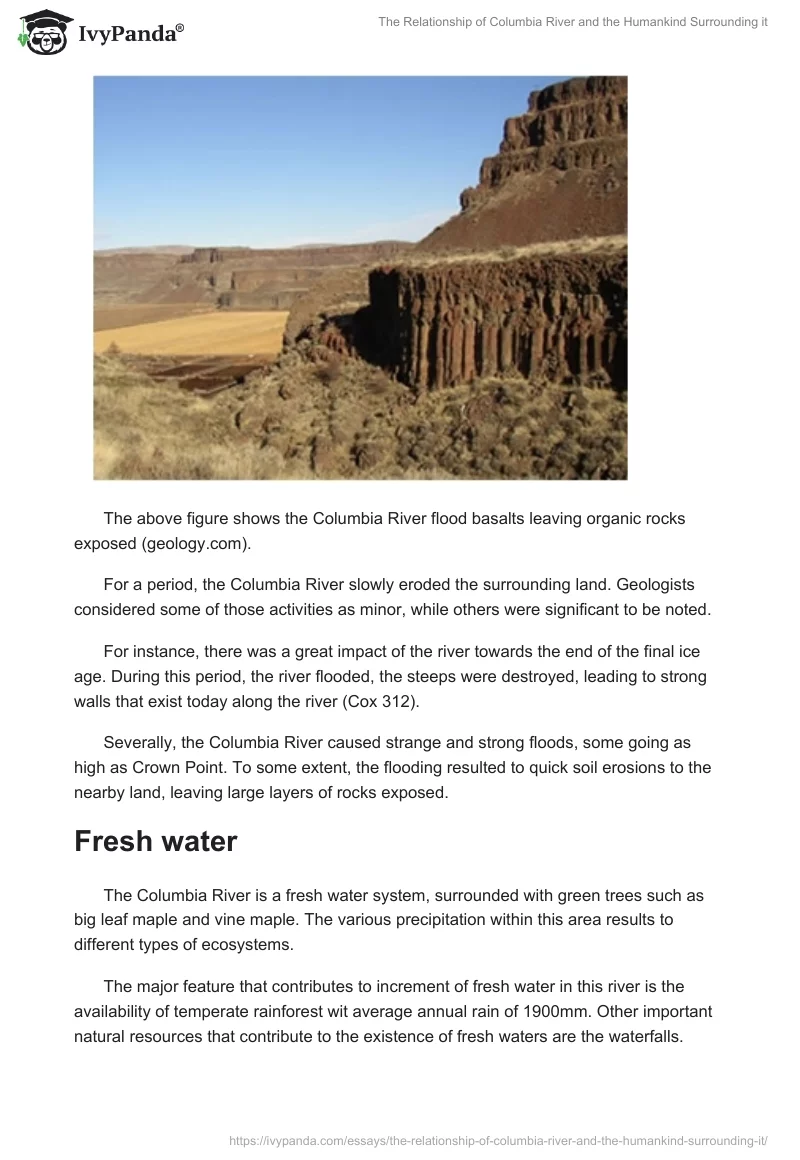 The Relationship of Columbia River and the Humankind Surrounding it. Page 4
