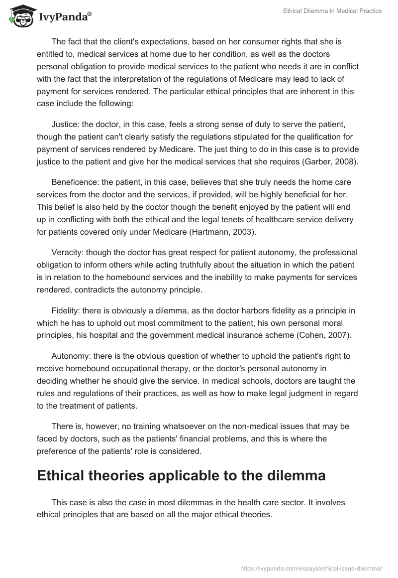Ethical Dilemma in Medical Practice. Page 2