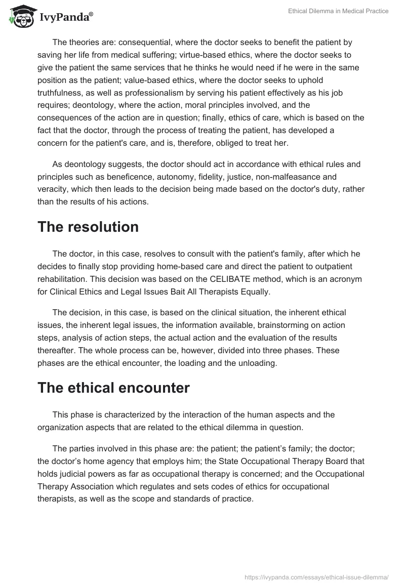 Ethical Dilemma in Medical Practice. Page 3