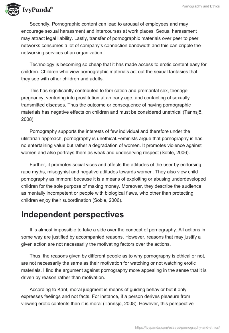 Pornography and Ethics. Page 5