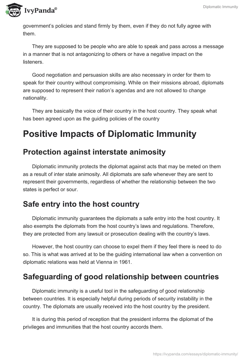 Diplomatic Immunity. Page 2