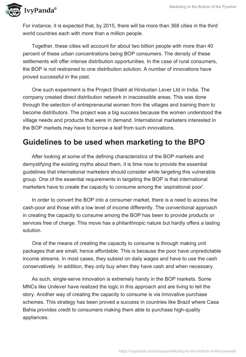 Marketing to the Bottom of the Pyramid. Page 4