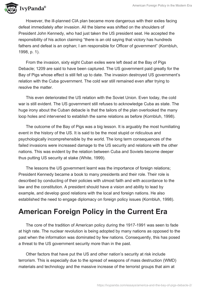American Foreign Policy in the Modern Era. Page 2