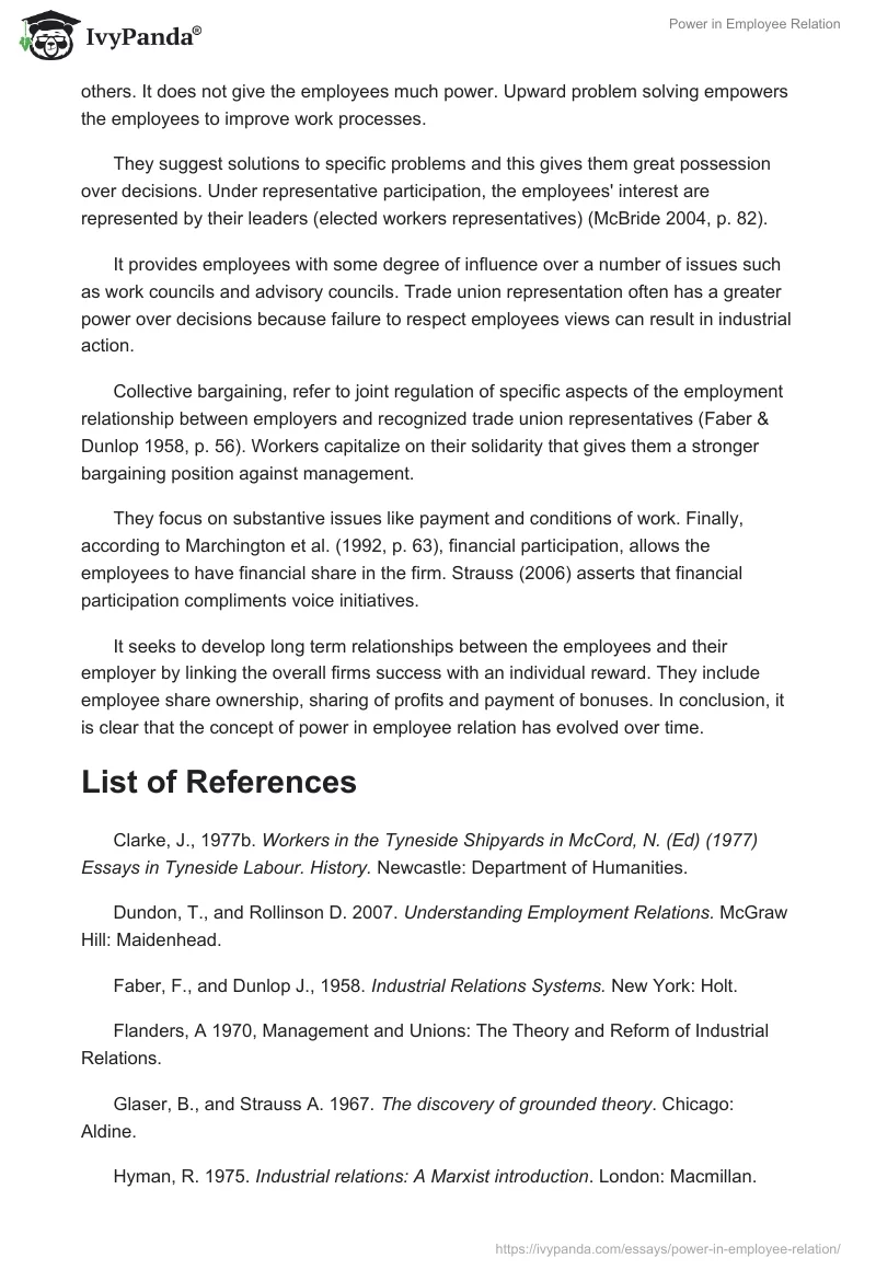 Power in Employee Relation. Page 4
