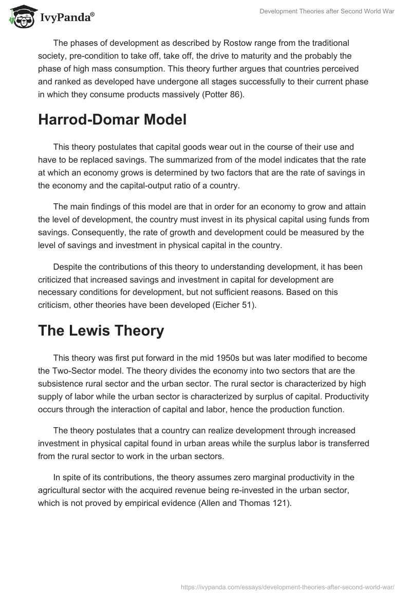 Development Theories After Second World War. Page 2