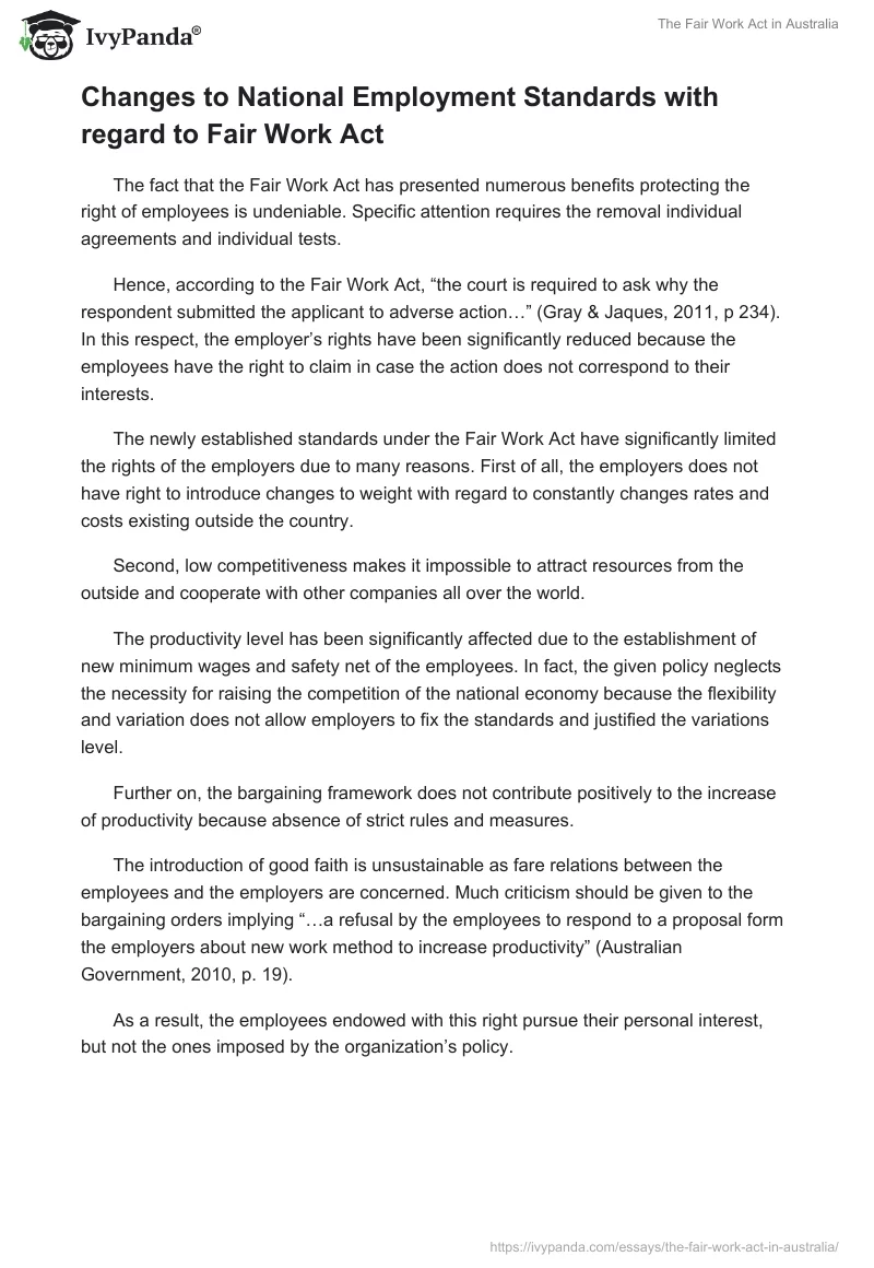 The Fair Work Act in Australia. Page 4