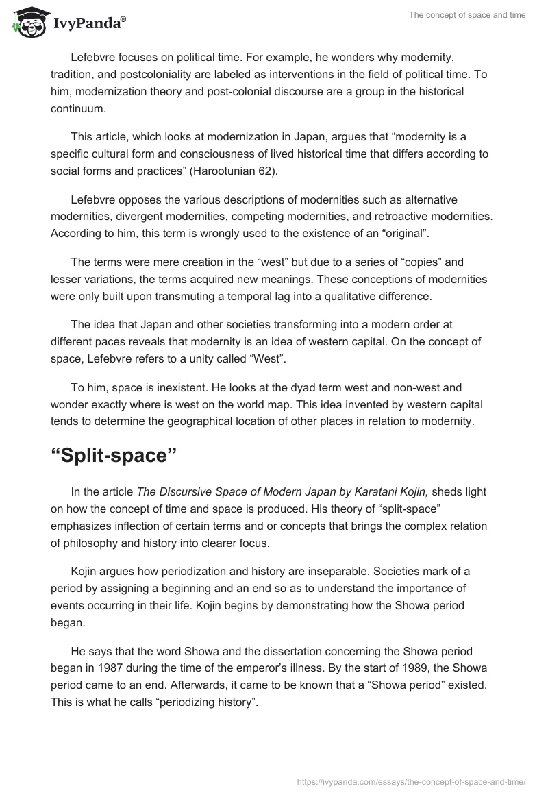 The concept of space and time. Page 2