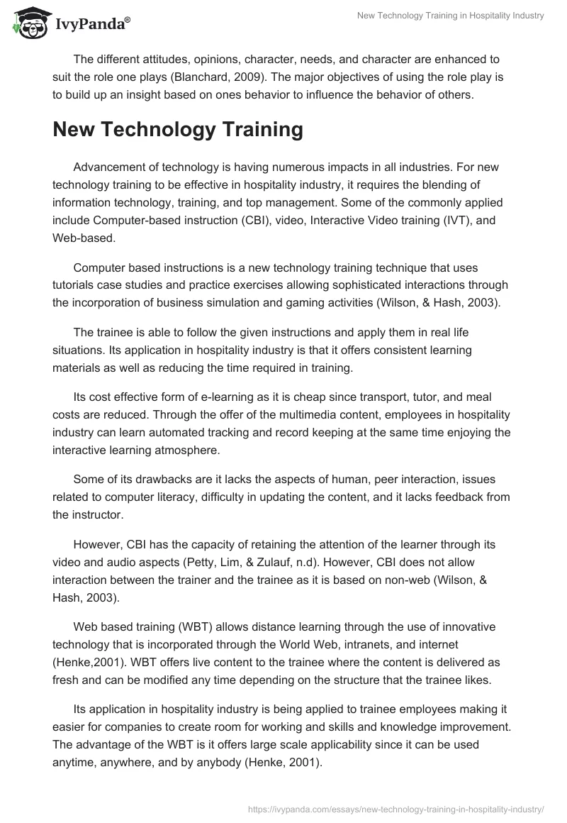 New Technology Training in Hospitality Industry. Page 4