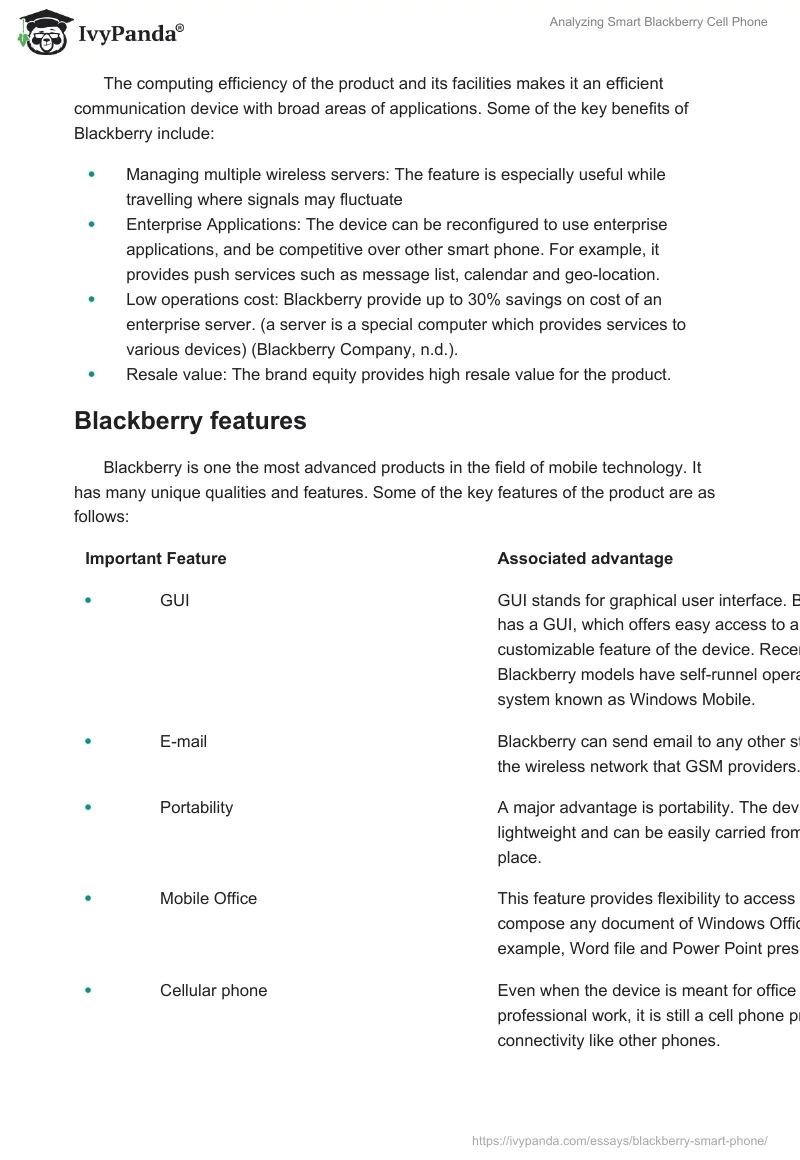 Analyzing Smart Blackberry Cell Phone. Page 3