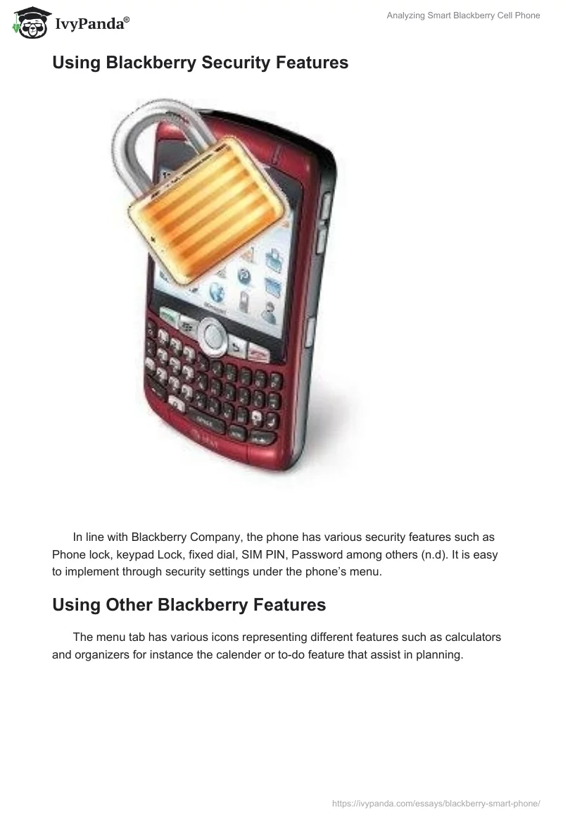 Analyzing Smart Blackberry Cell Phone. Page 5