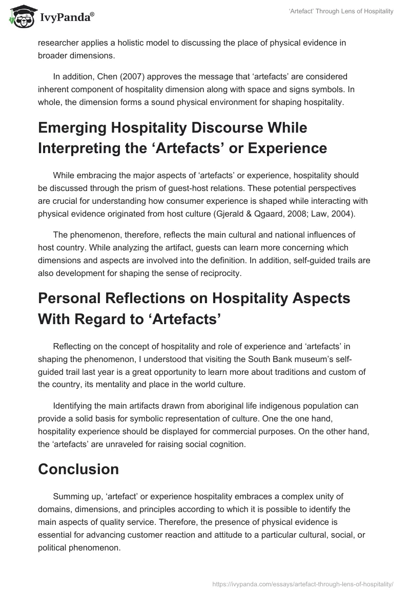 ‘Artefact’ Through Lens of Hospitality. Page 3
