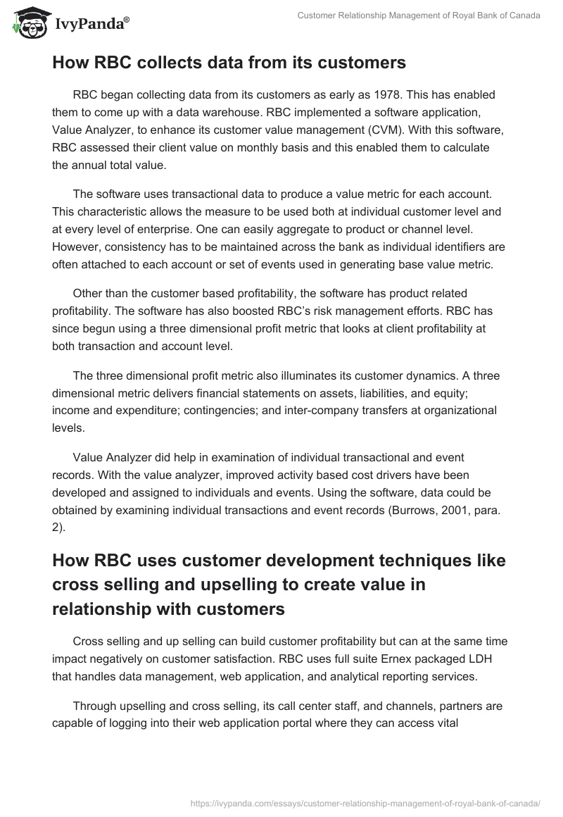 Customer Relationship Management of Royal Bank of Canada. Page 5