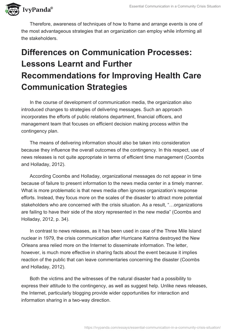 Essential Communication in a Community Crisis Situation. Page 3