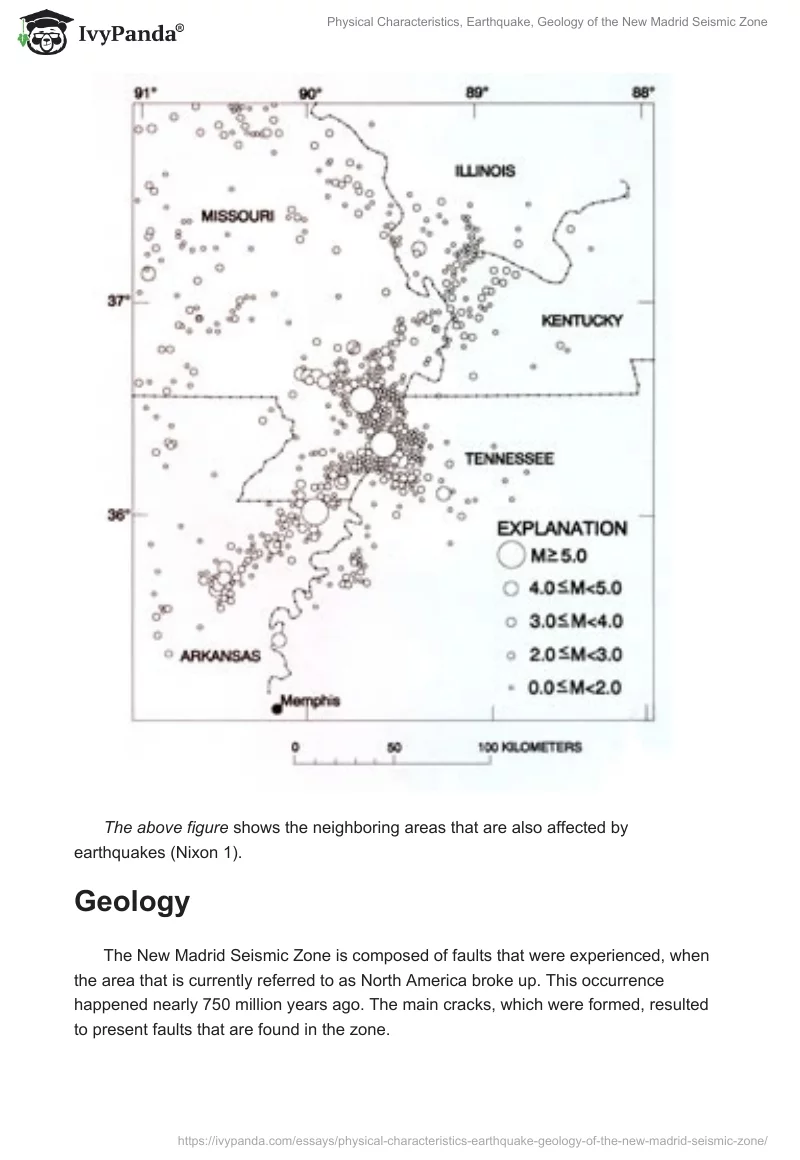 Physical Characteristics, Earthquake, Geology of the New Madrid Seismic Zone. Page 2