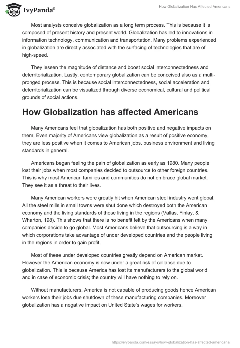 How Globalization Has Affected Americans. Page 3