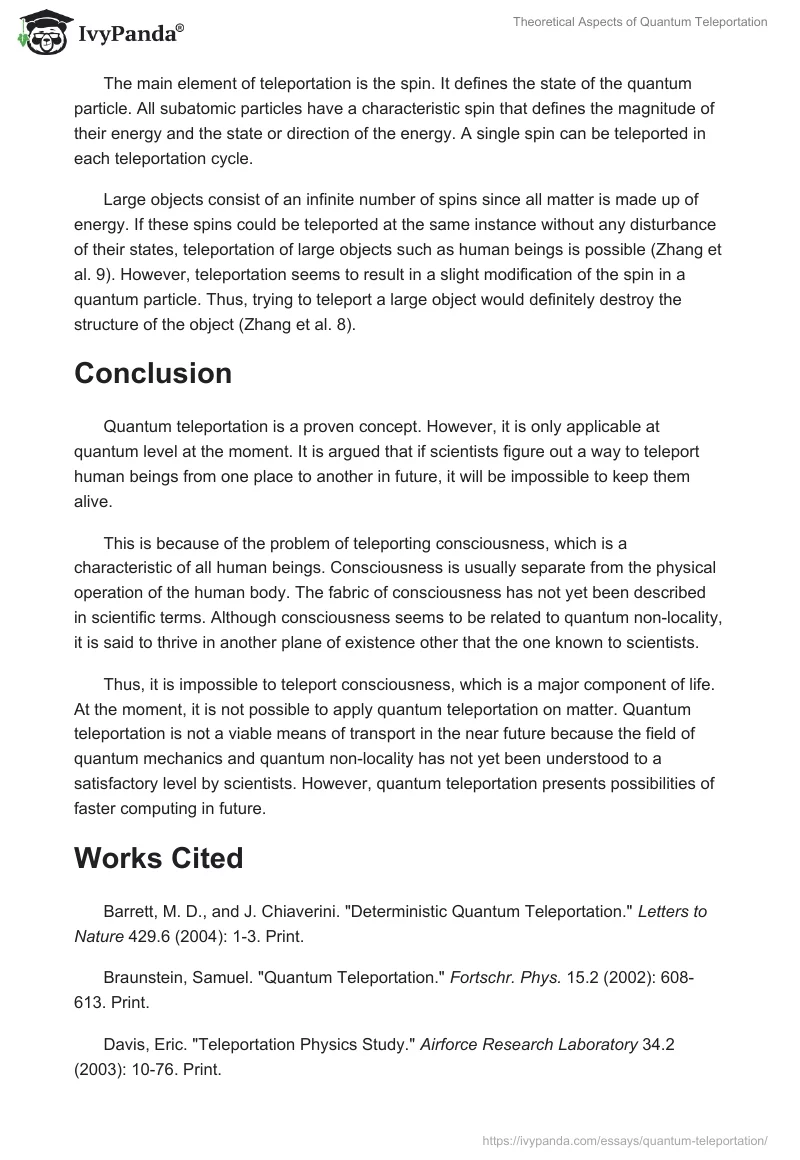 Theoretical Aspects of Quantum Teleportation. Page 4