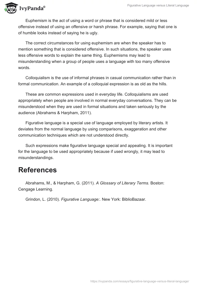 Figurative Language versus Literal Language. Page 3