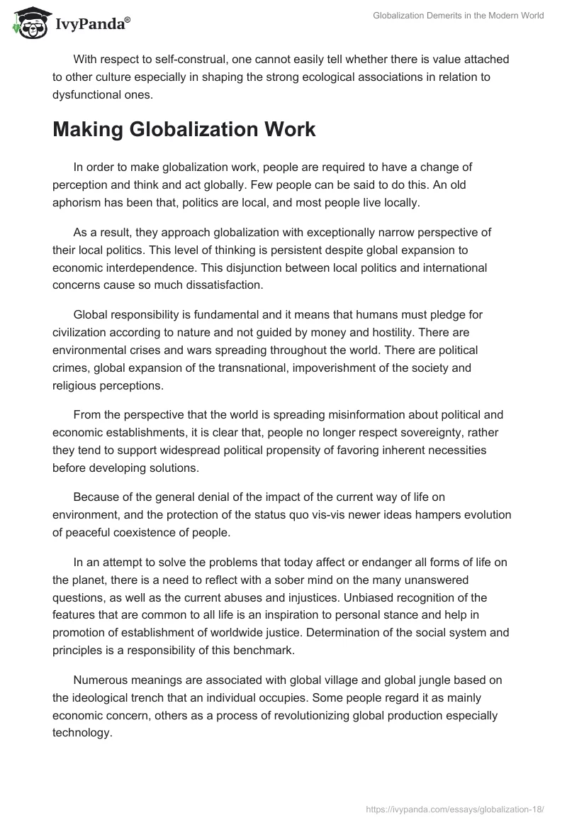 Globalization Demerits in the Modern World. Page 4