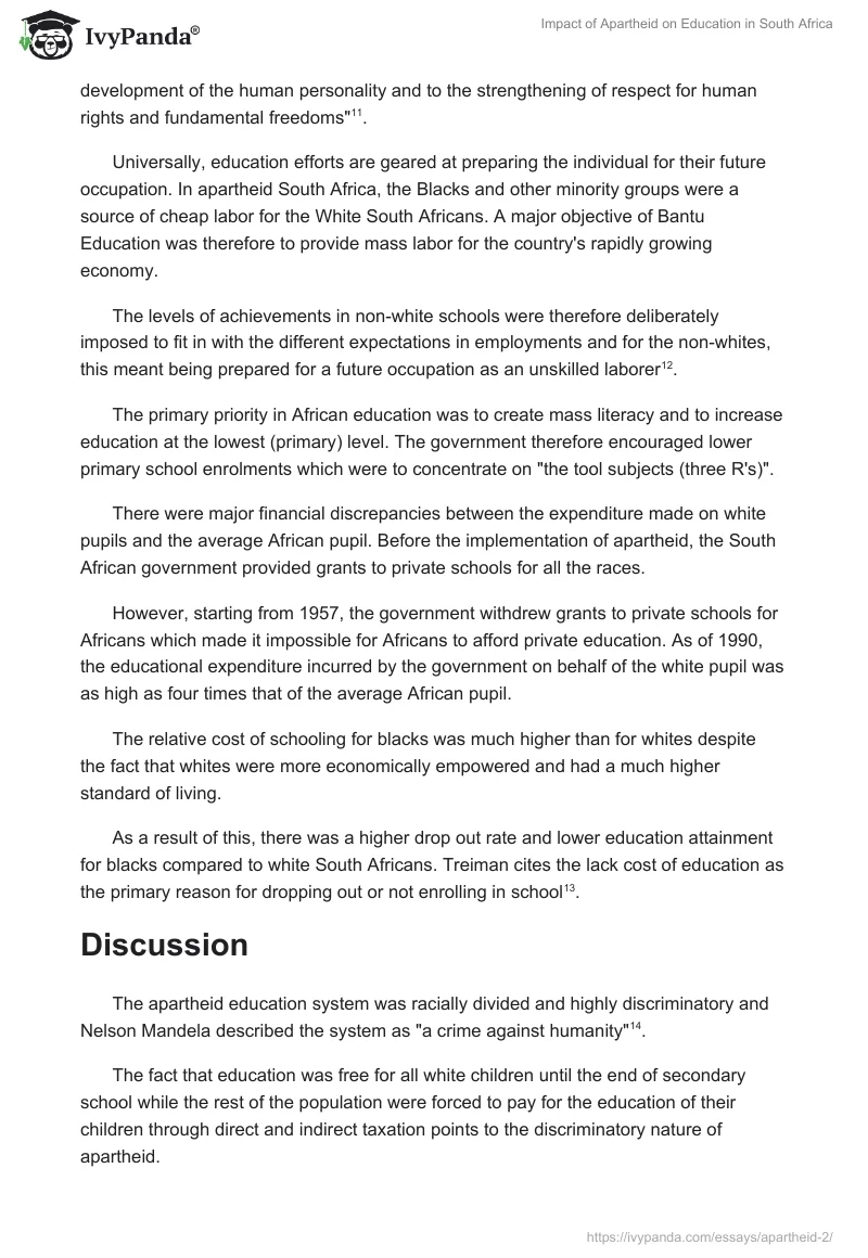 Impact of Apartheid on Education in South Africa. Page 4