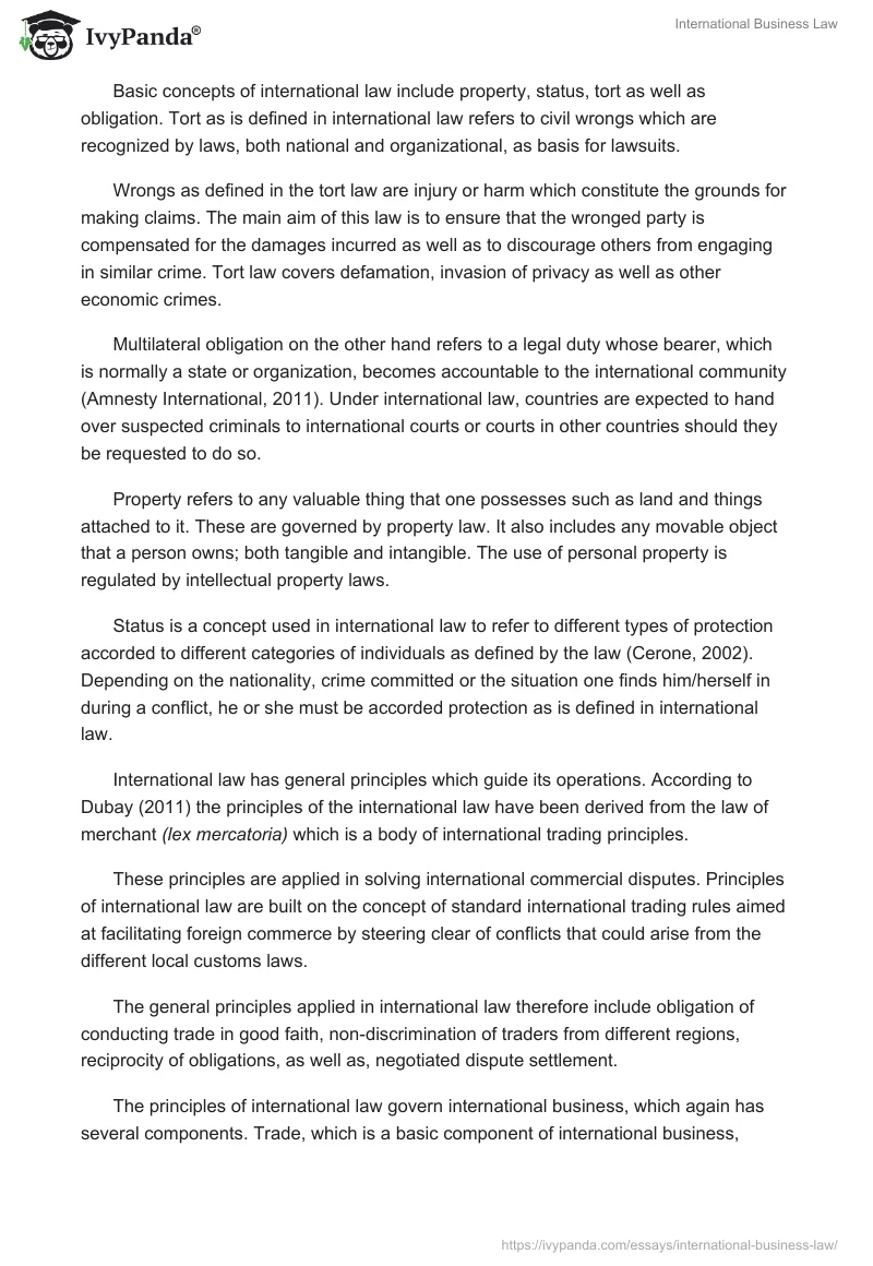 International Business Law. Page 2