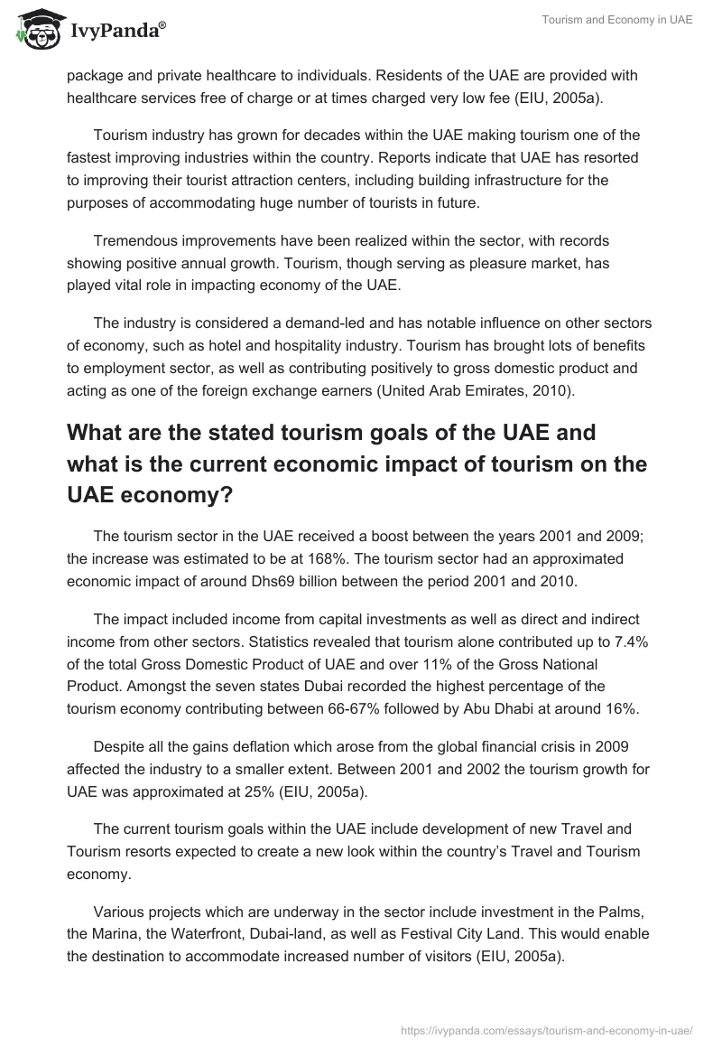 Tourism and Economy in UAE. Page 3