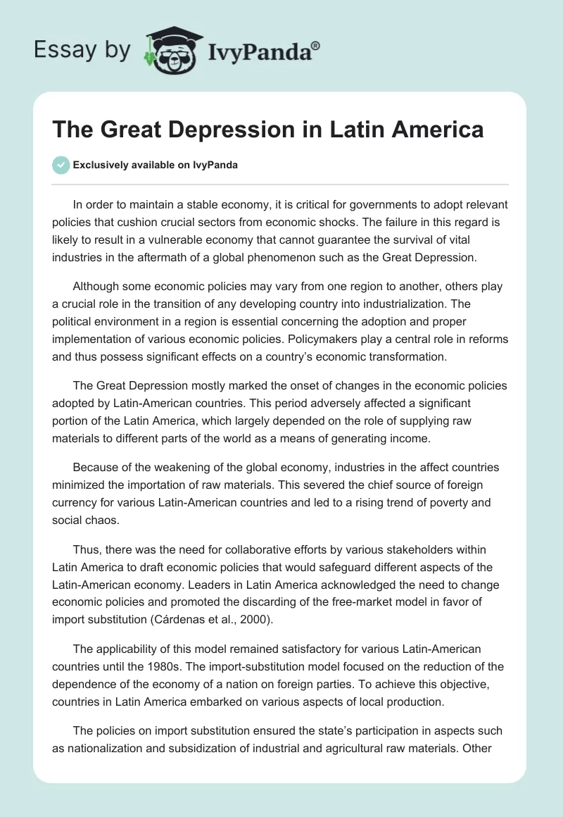 The Great Depression in Latin America. Page 1