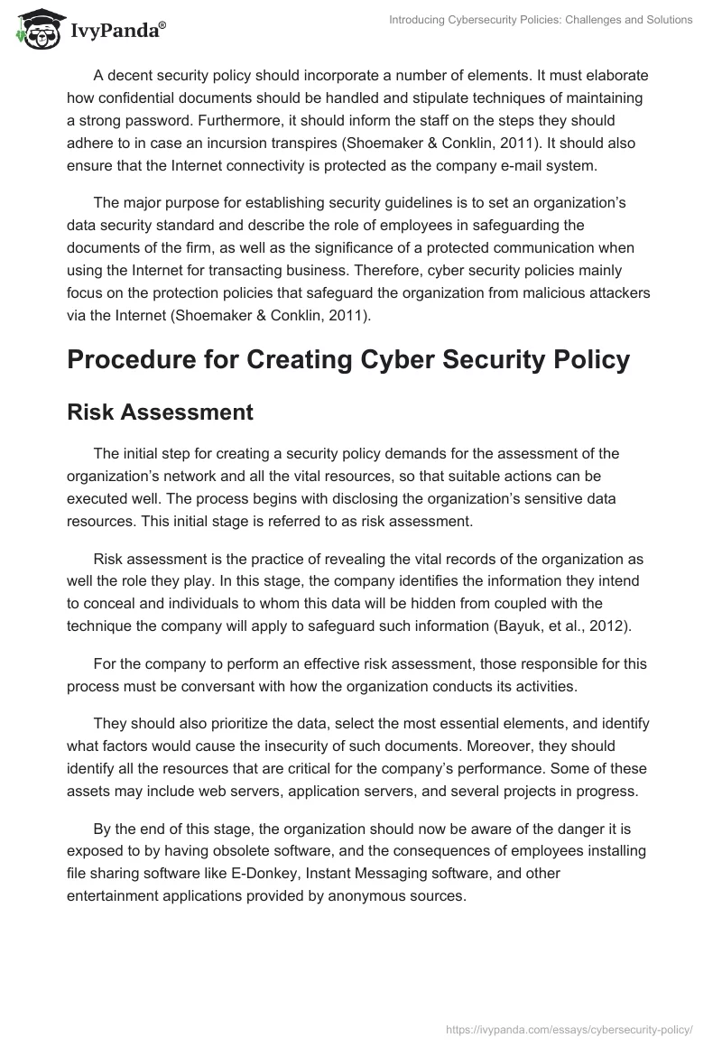 Introducing Cybersecurity Policies: Challenges and Solutions. Page 2