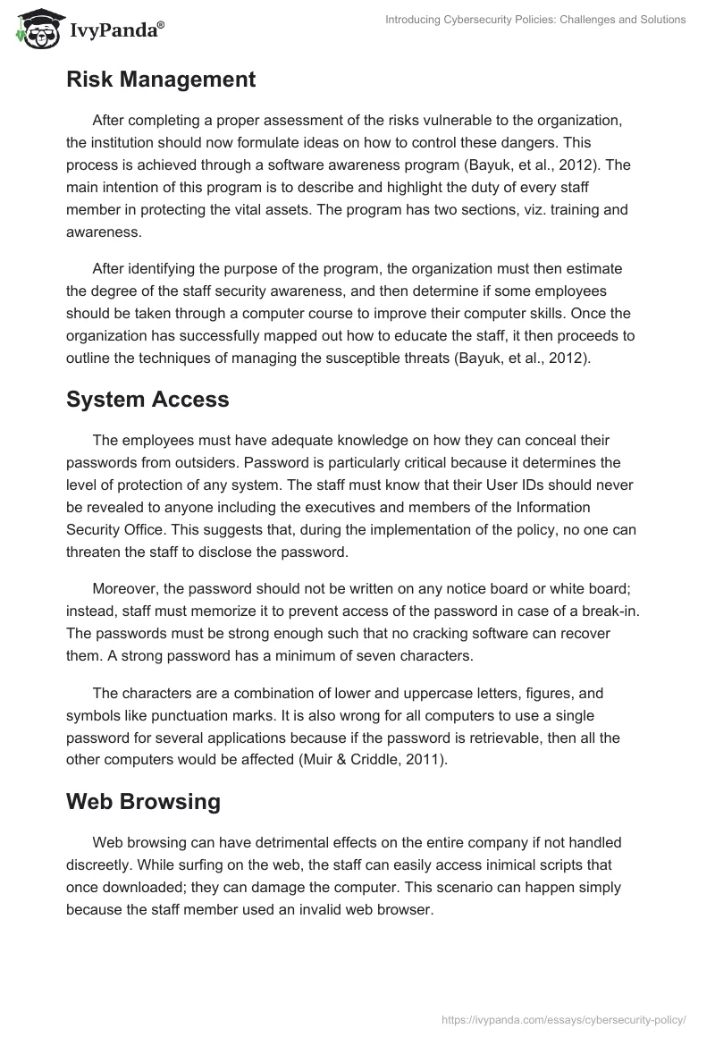 Introducing Cybersecurity Policies: Challenges and Solutions. Page 3