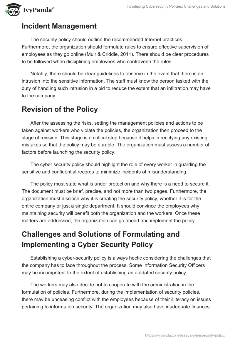 Introducing Cybersecurity Policies: Challenges and Solutions. Page 5
