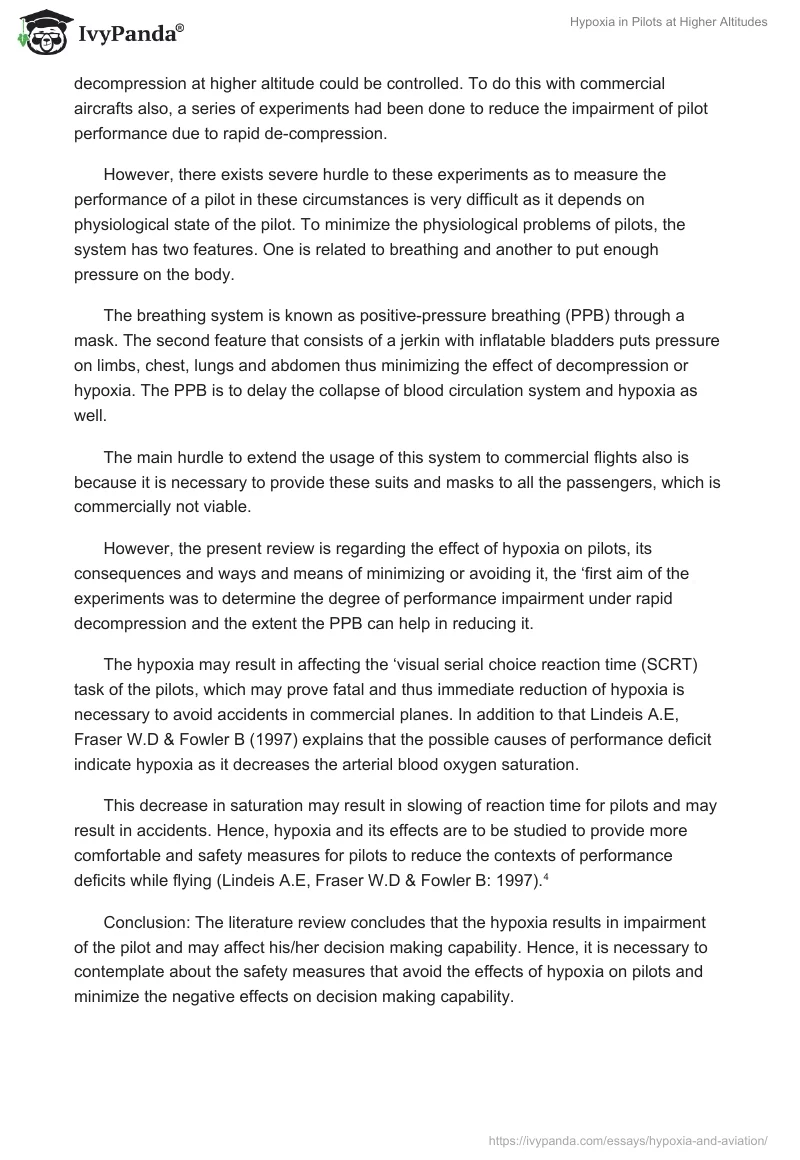 Hypoxia in Pilots at Higher Altitudes. Page 4