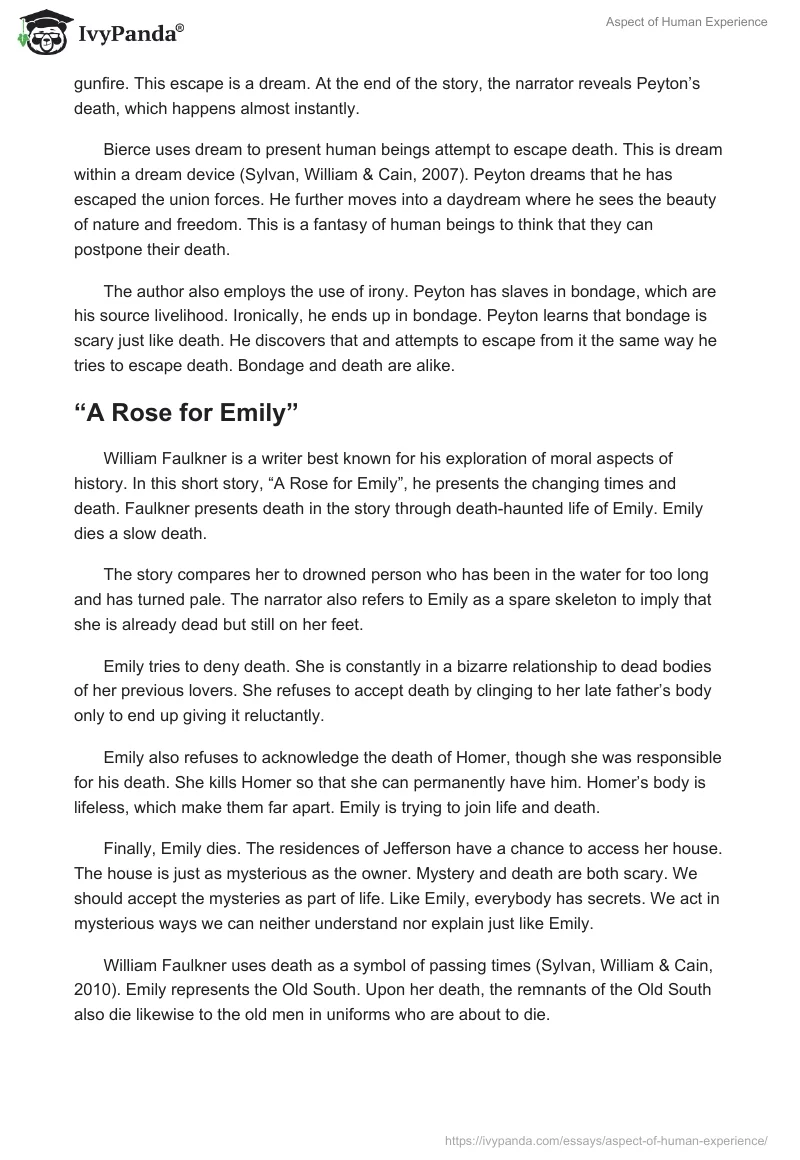Aspect of Human Experience. Page 2