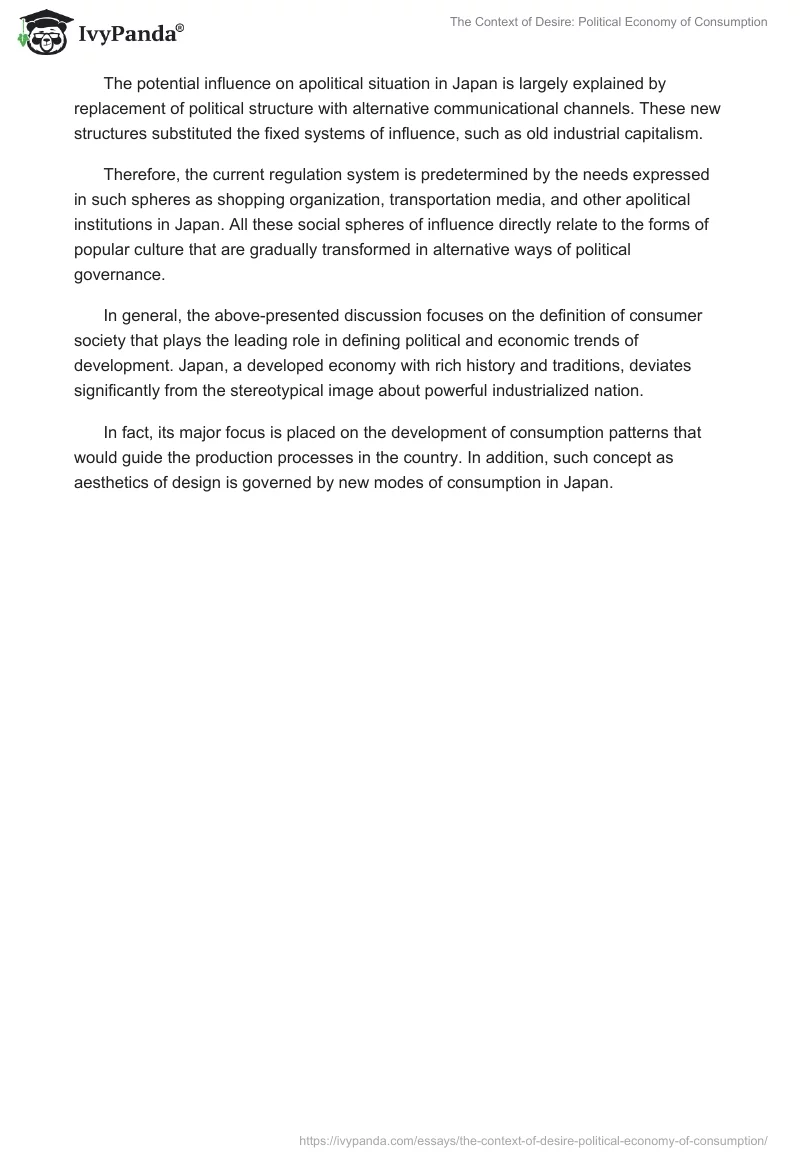 The Context of Desire: Political Economy of Consumption. Page 3