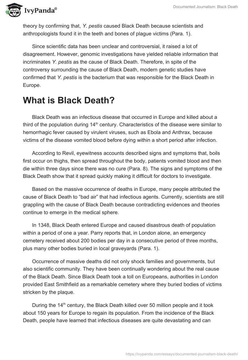 Documented Journalism: Black Death. Page 2