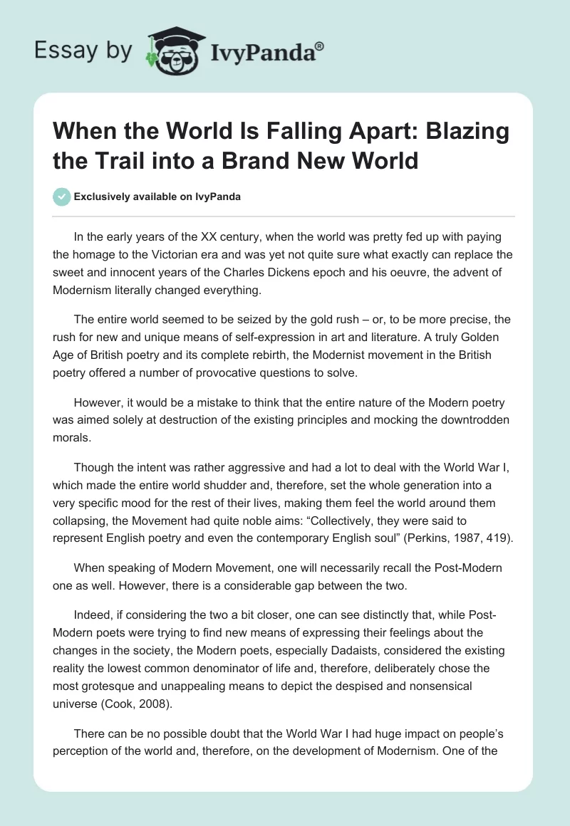 When the World Is Falling Apart: Blazing the Trail into a Brand New World. Page 1