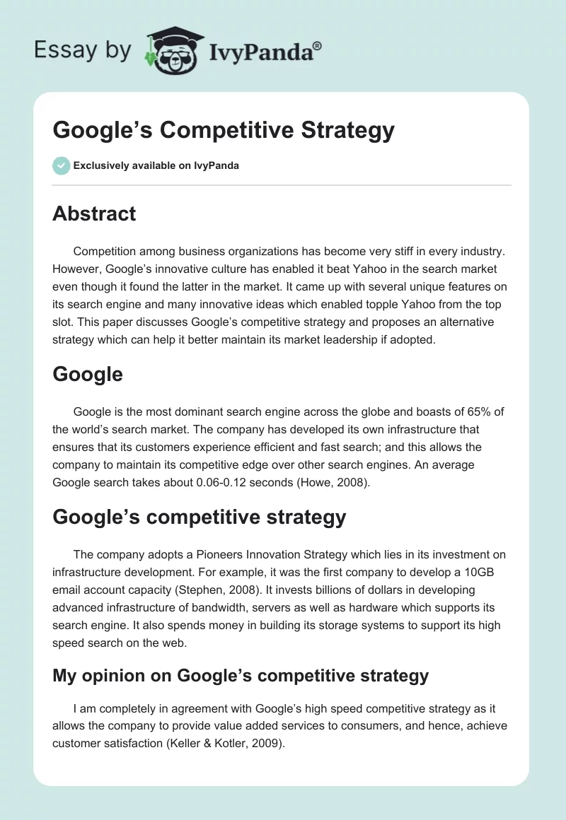 Google’s Competitive Strategy. Page 1