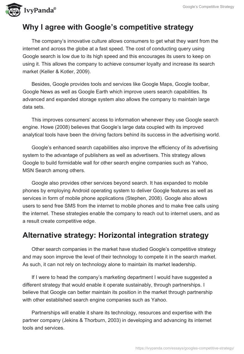 Google’s Competitive Strategy. Page 2