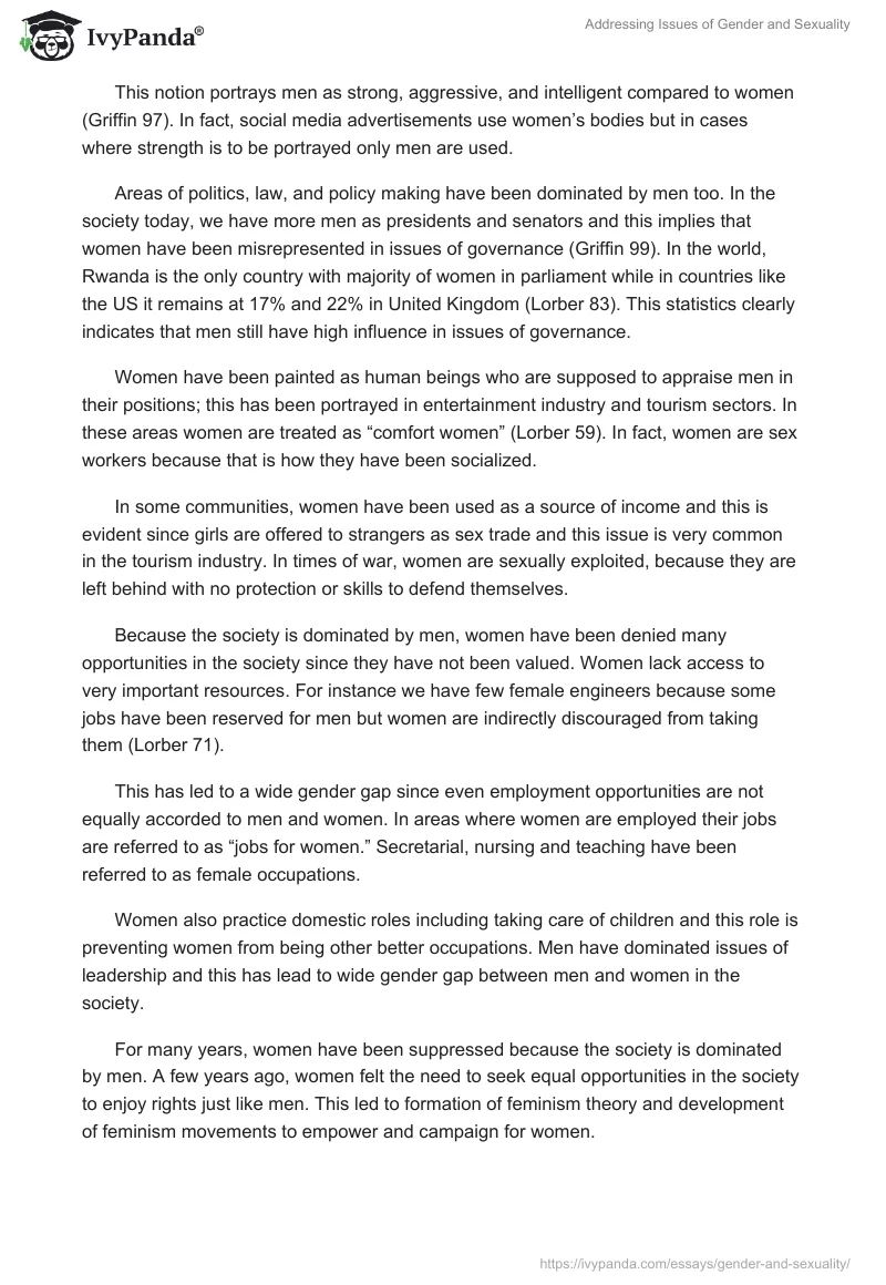 Addressing Issues of Gender and Sexuality. Page 2