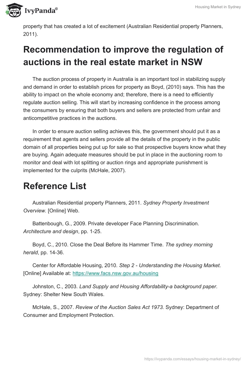 Housing Market in Sydney. Page 3