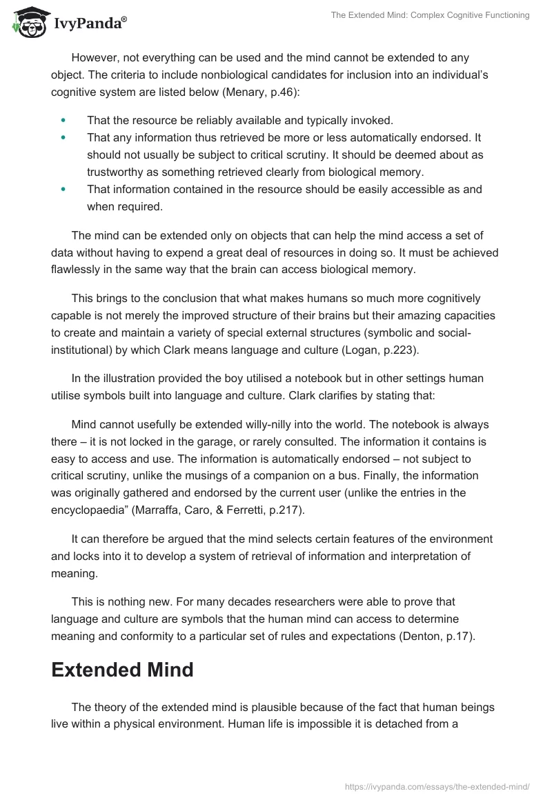 The Extended Mind: Complex Cognitive Functioning. Page 3
