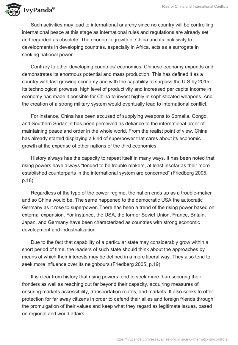 Rise of China and International Conflicts. Page 2