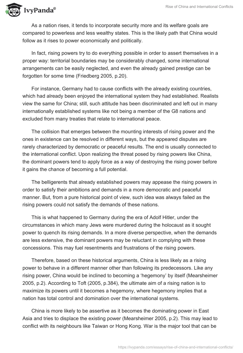 Rise of China and International Conflicts. Page 3