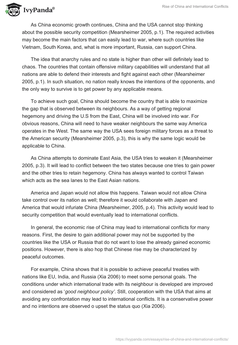Rise of China and International Conflicts. Page 5