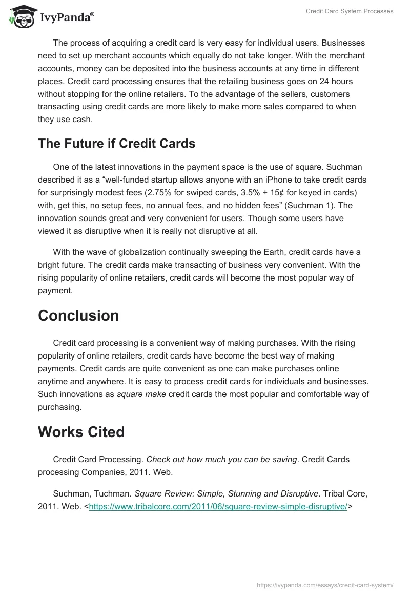 Credit Card System Processes. Page 2