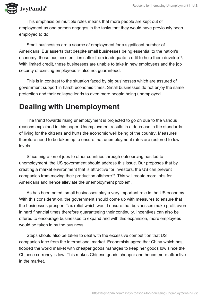 Reasons for Increasing Unemployment in U.S. Page 4