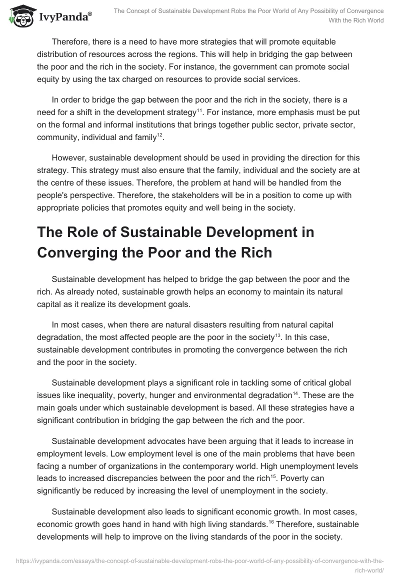 The Concept of Sustainable Development Robs the Poor World of Any Possibility of Convergence With the Rich World. Page 4